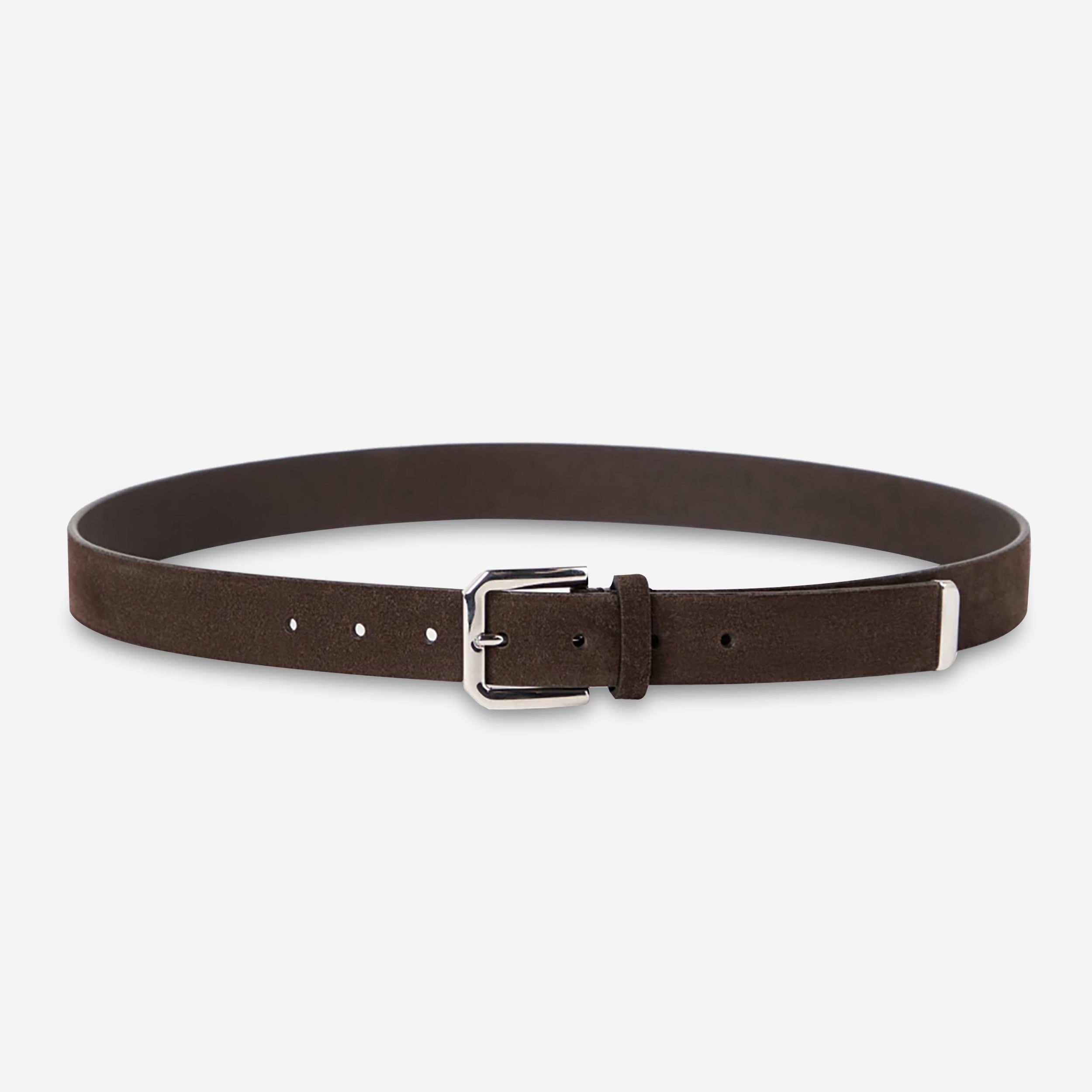 Brunello Cucinelli Reversed Leather Square Buckle Tip Belt