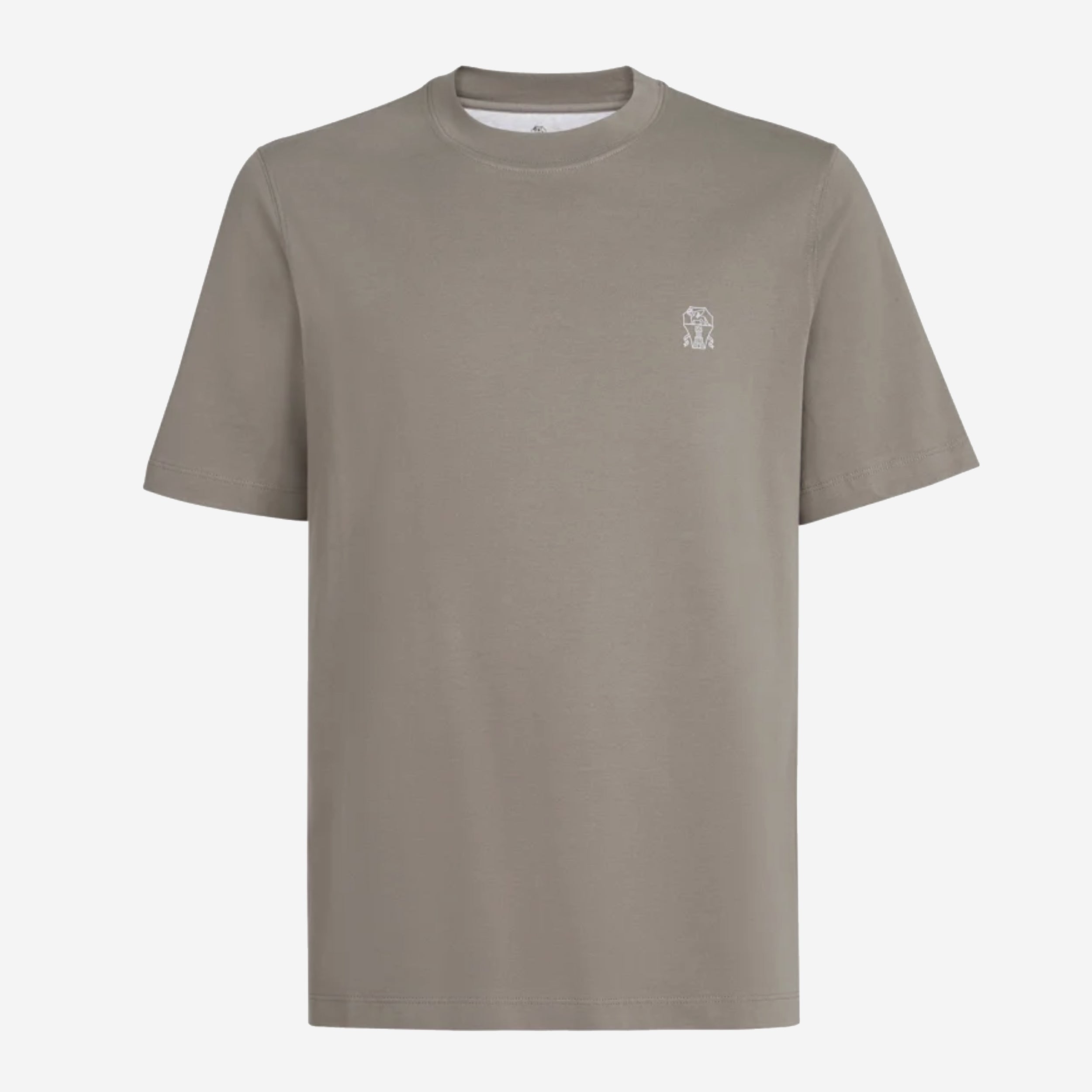 Brunello Cucinelli Cotton Jersey Logo Crew Neck T-Shirt