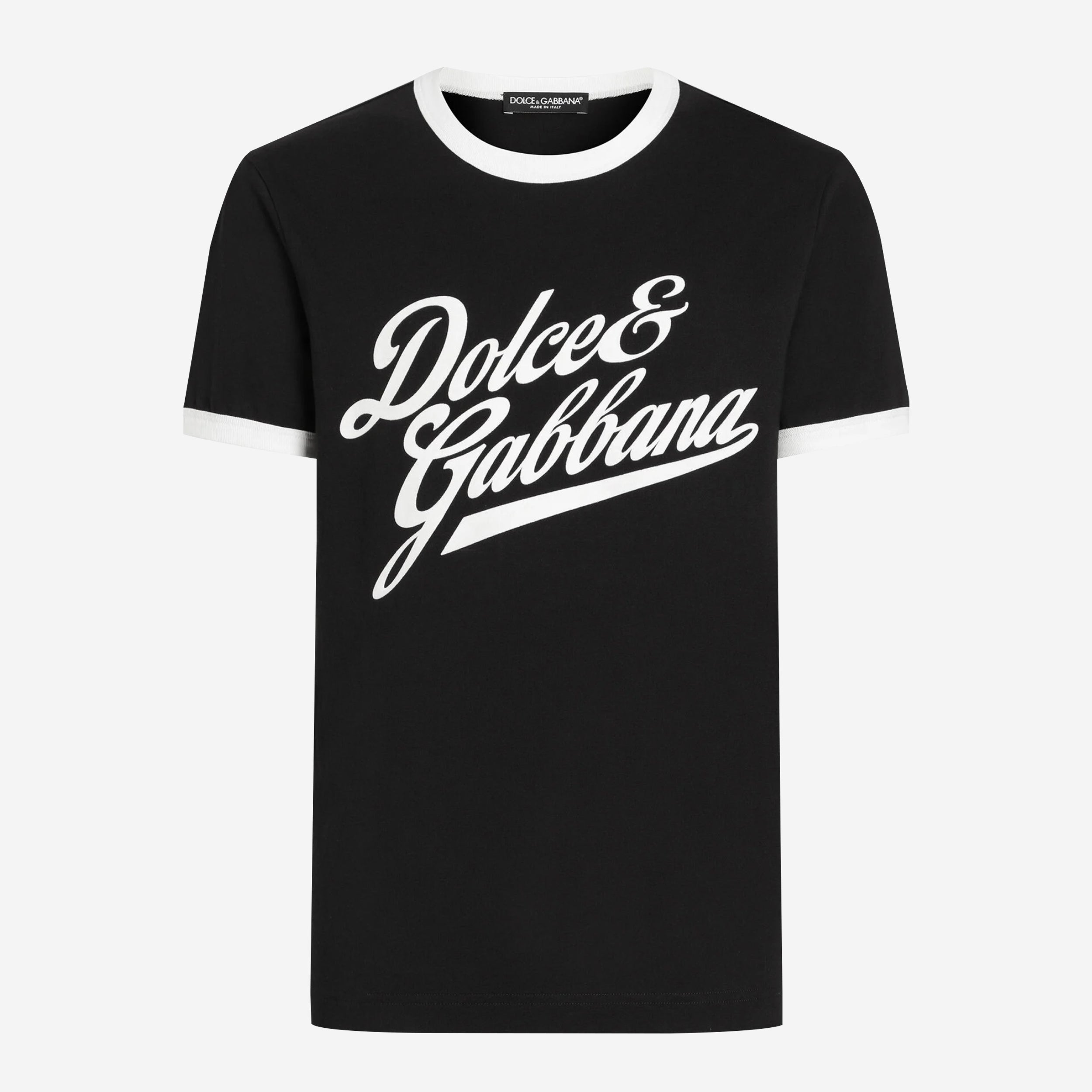 Dolce & Gabbana Flock Print Cotton T-Shirt