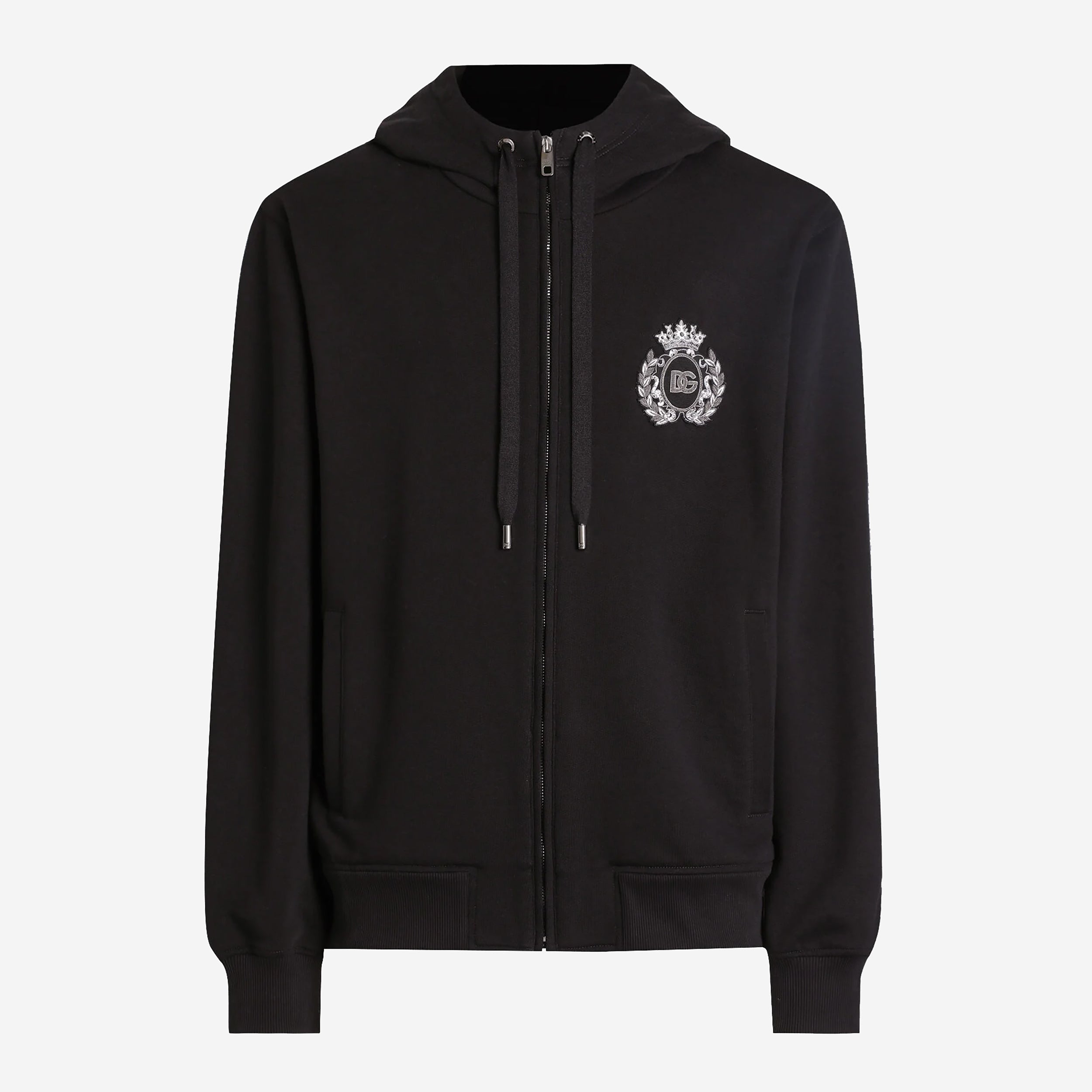 Dolce & Gabbana Heraldic Patch Zip Hoodie