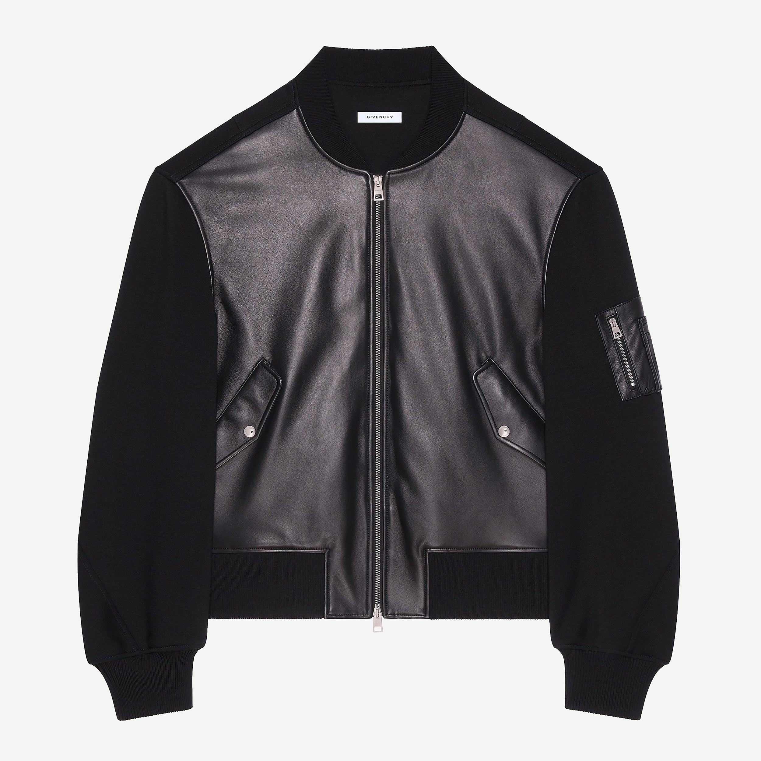 Givenchy Leather And Wool Cocoon Bomber Jacket
