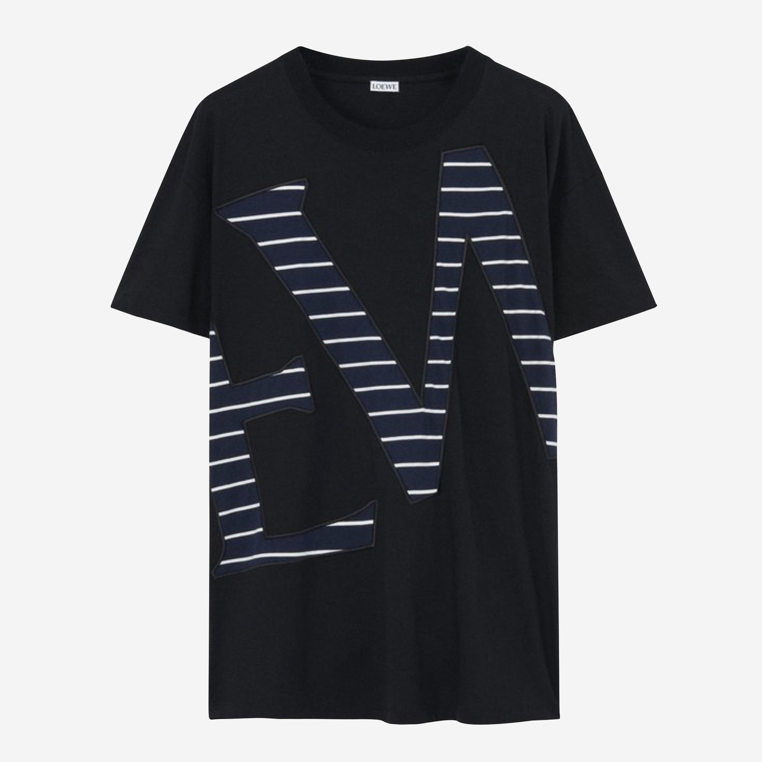 Loewe Striped Intarsia Embroidery Logo T-Shirt