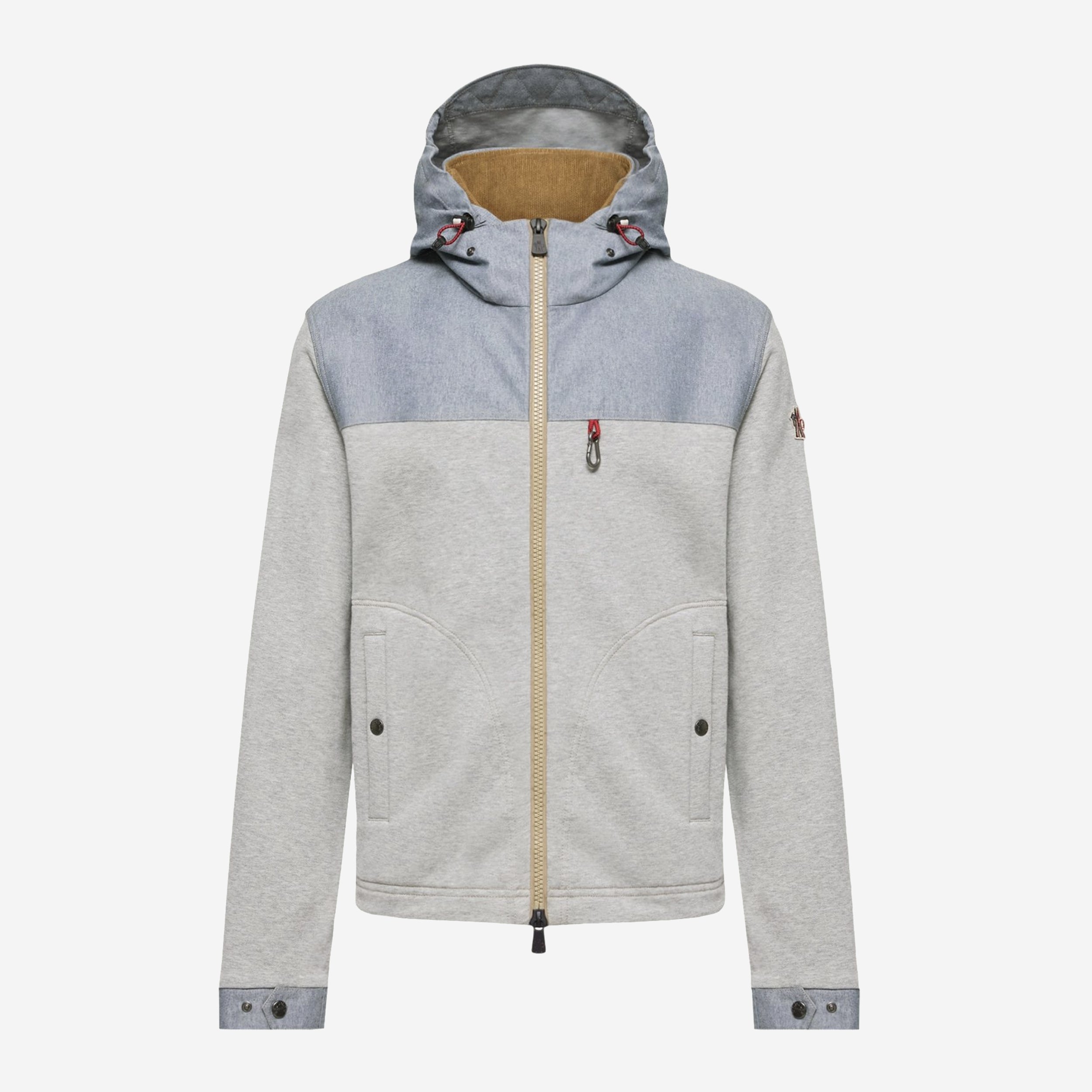 Moncler Grenoble Cotton & Chambray Zip-Up Sweatshirt