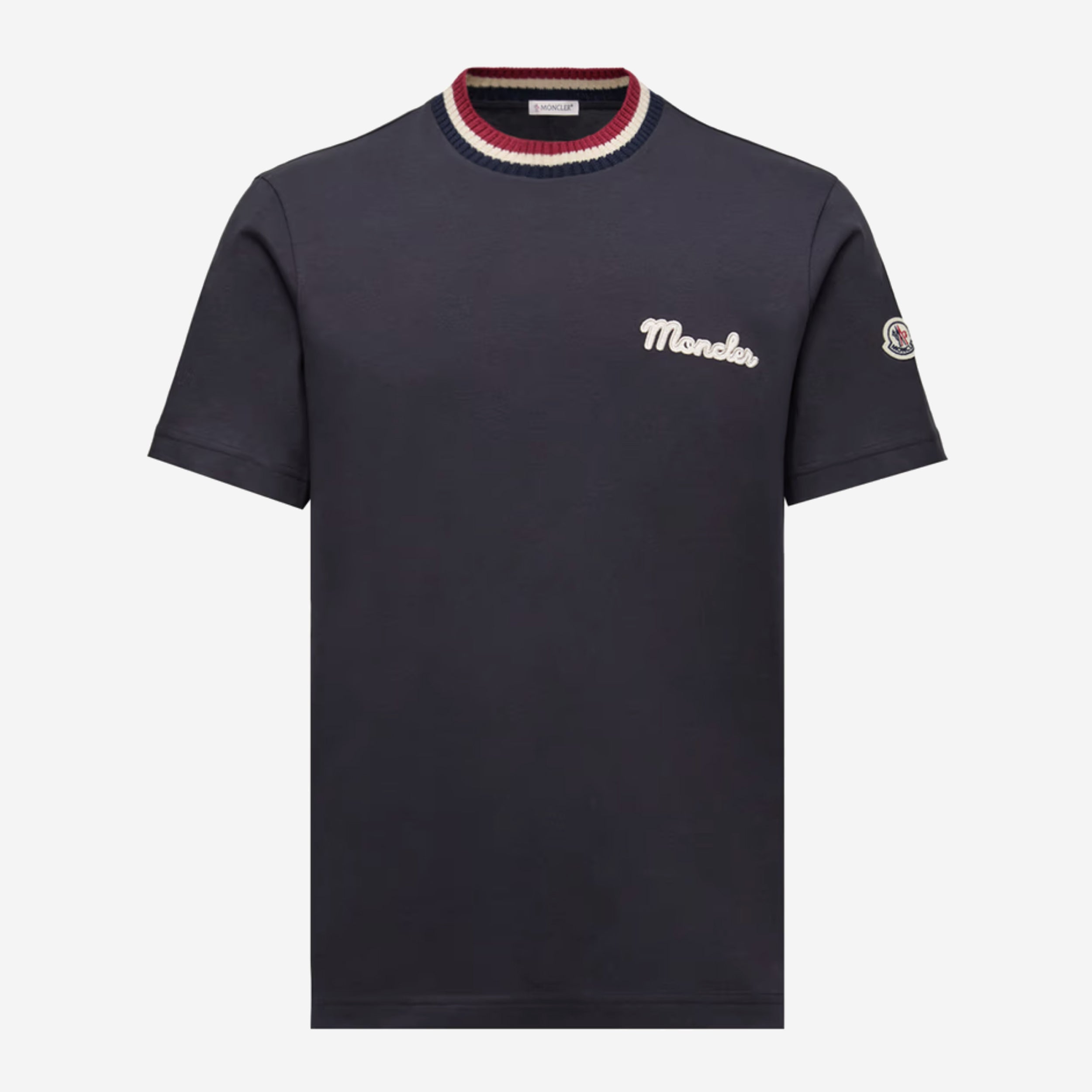Moncler Striped Knit Trim T-Shirt