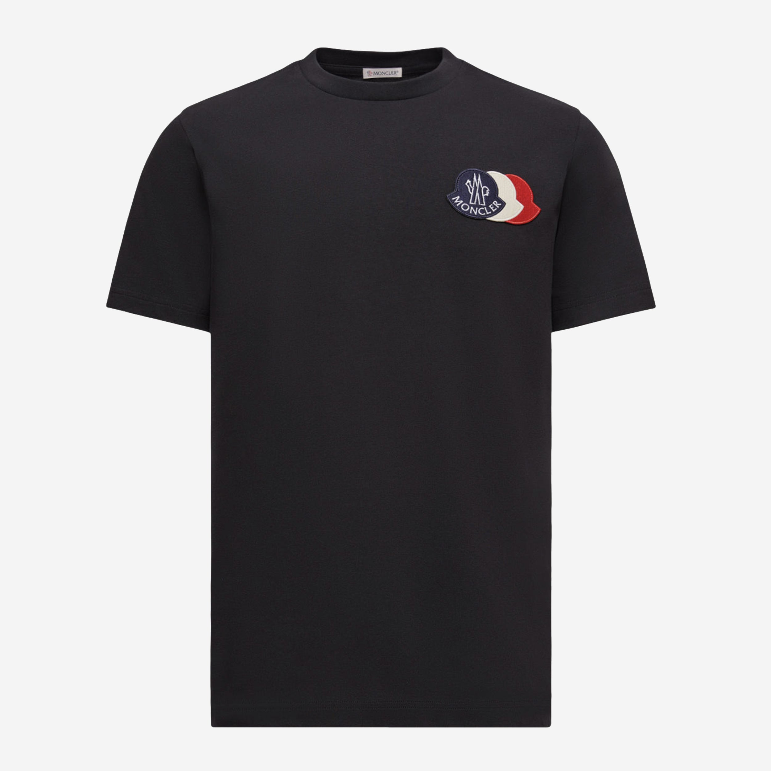 Moncler Embroidered Tricolour Logo Cotton T-Shirt
