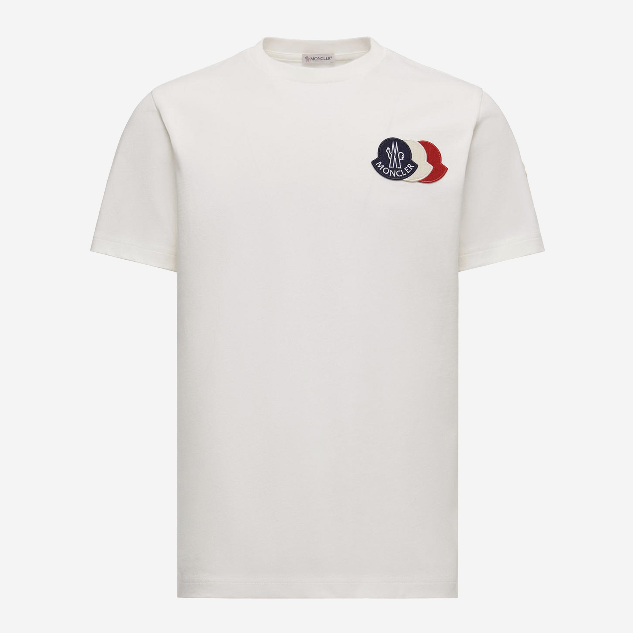Moncler Embroidered Tricolour Logo Cotton T-Shirt