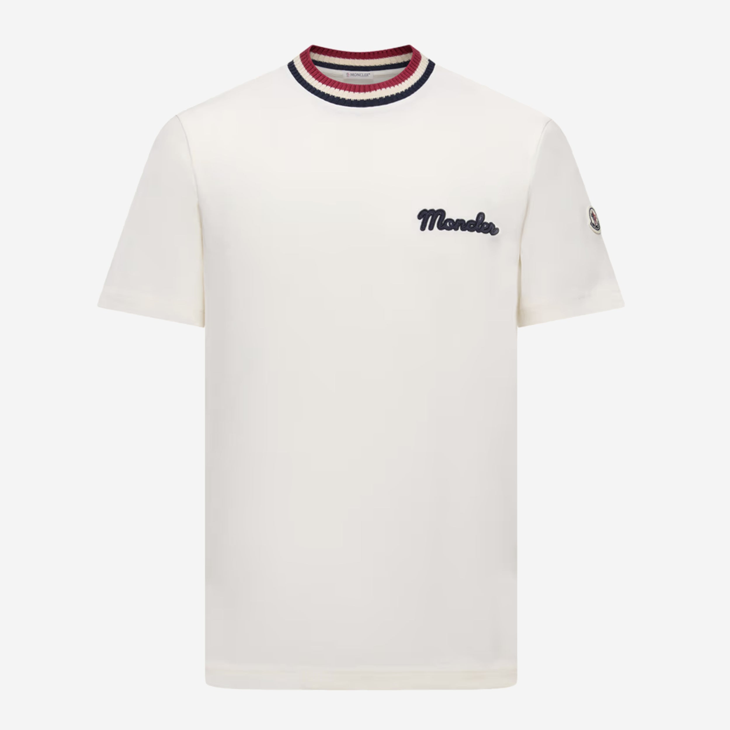Moncler Striped Knit Trim T-Shirt