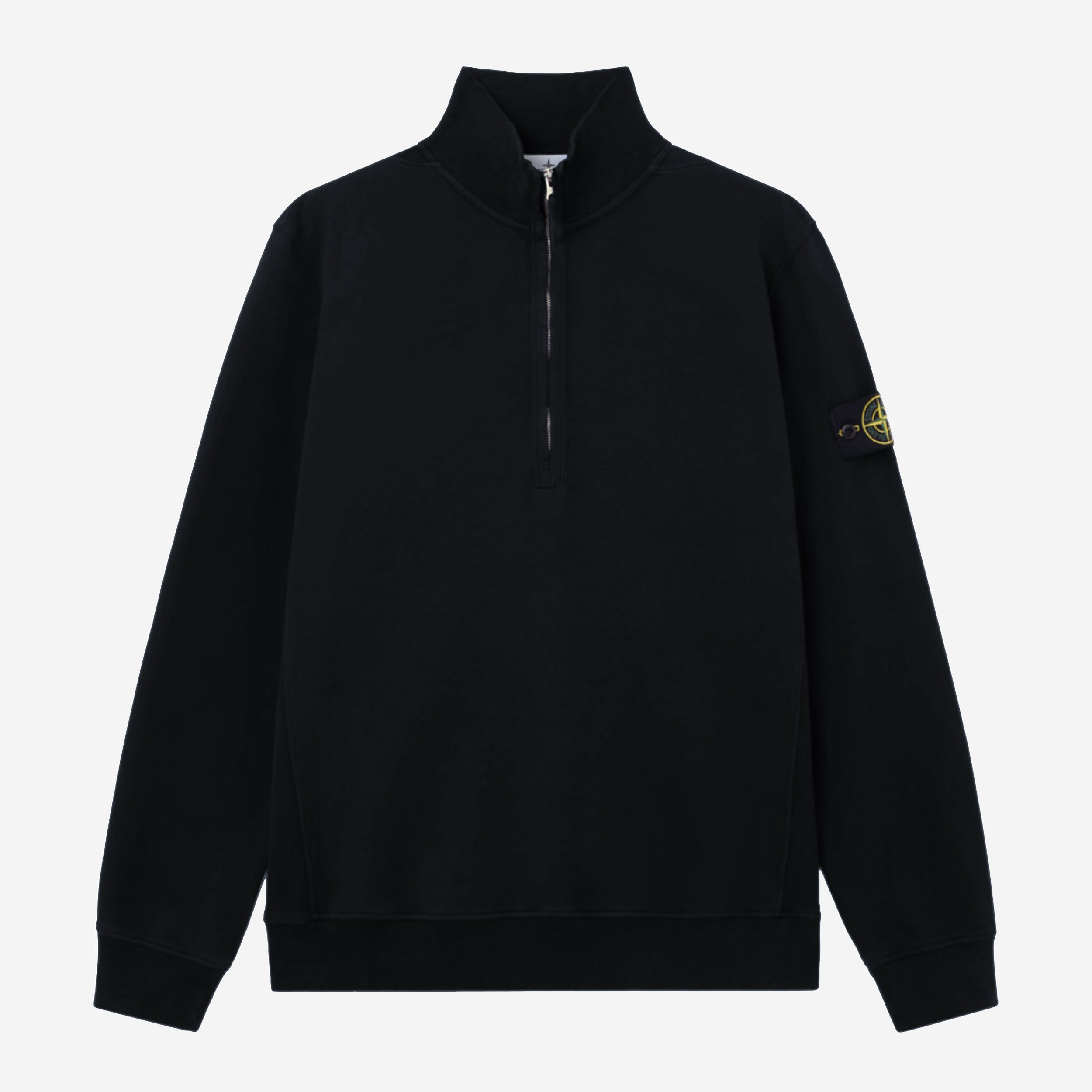Stone Island Half Zip Brushed Organic Cotton Fleece